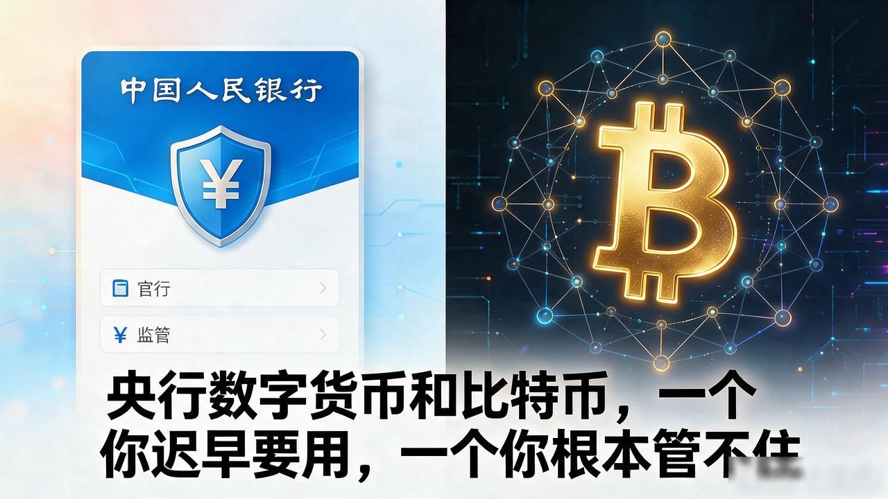 央行数字货币和比特币,一个你迟早要用,一个你根本管不住