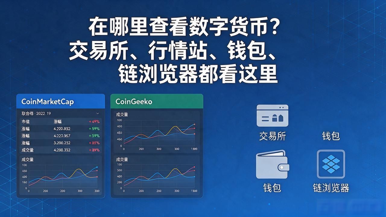 在哪里查看数字货币?交易所、行情站、钱包、链浏览器都看这里