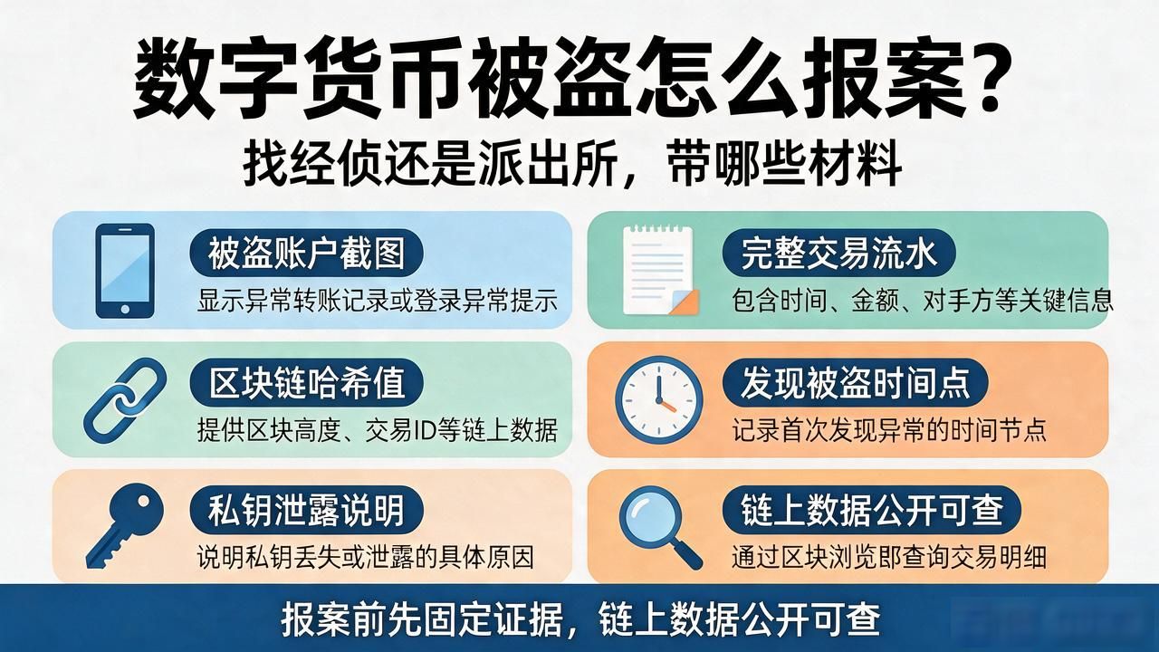 数字货币被盗怎么报案?找经侦还是派出所,带哪些材料